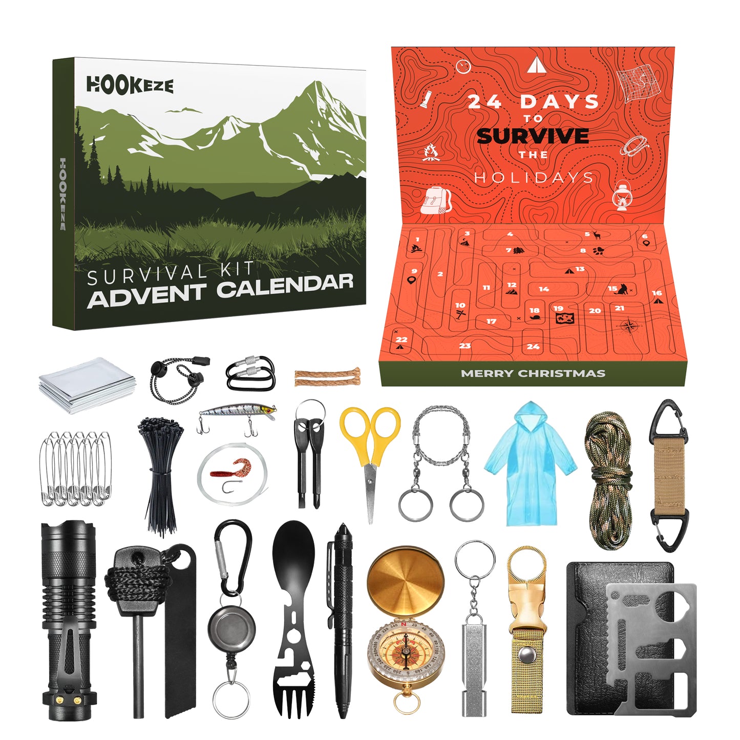 HookEze Survival Advent Calendar | Fishing, Camping, Hiking, Adventure Kit