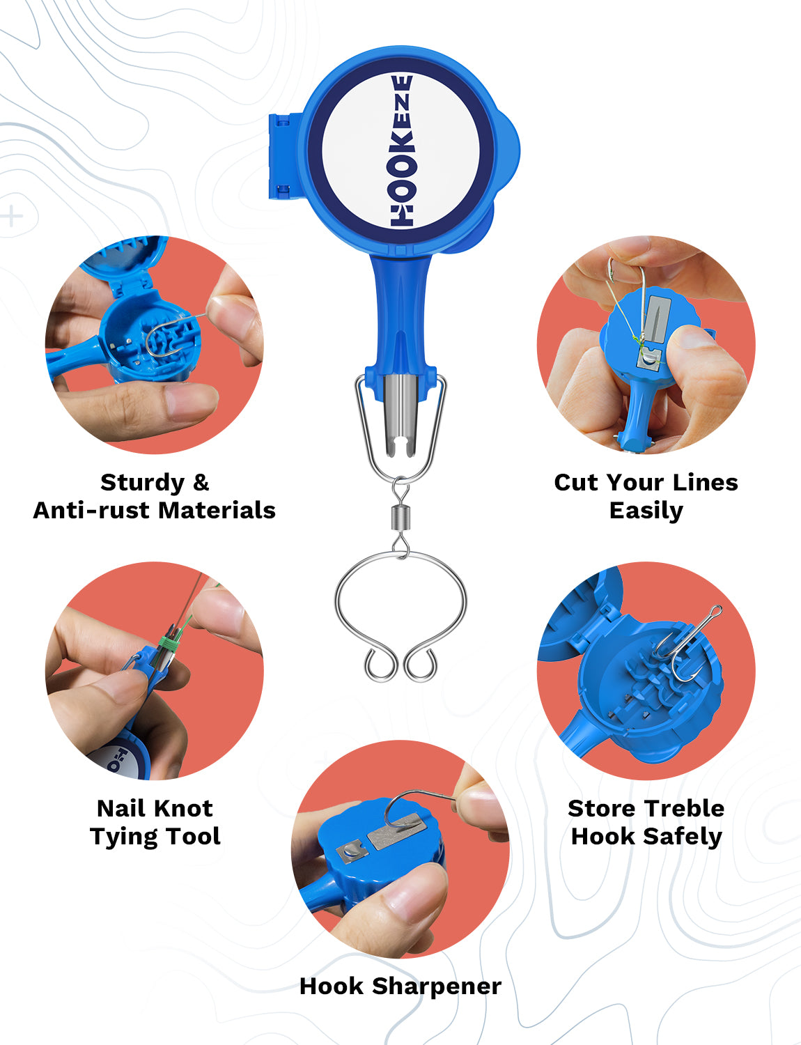 HookEze Fishing Knot Treble Hook Tying Tool | Pack of 2