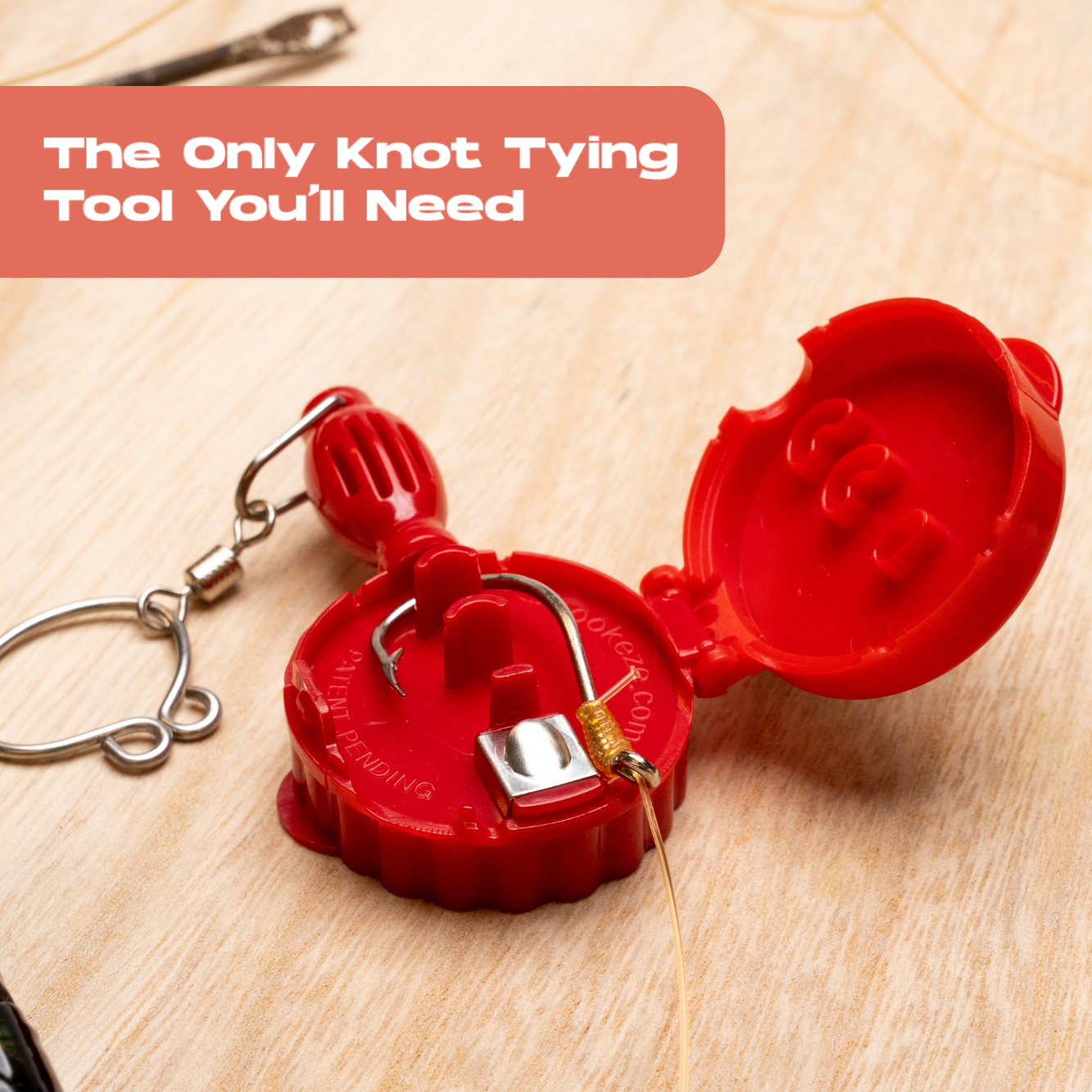 Hook-Eze Fishing Knot Tying Tool (Large) | Pack of 2 | Red