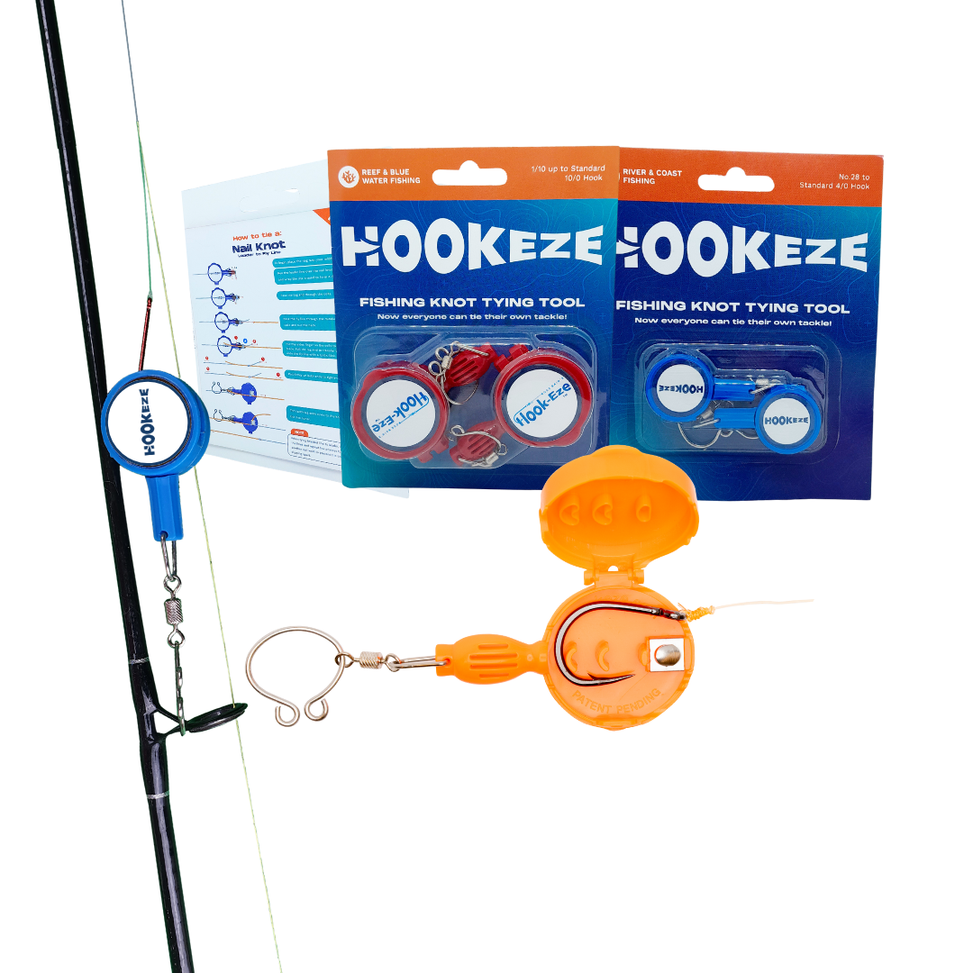 Hook-Eze Fishing Knot Tying Tool (Standard & Large) | Pack of 4